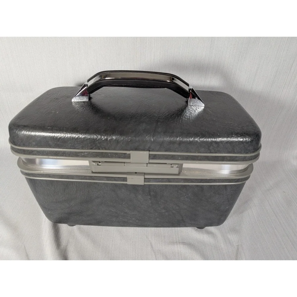 Vintage Samsonite Profile II Gray Train Case no Tray no Key
